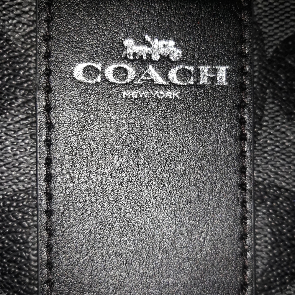Coach Black Signature Logo Wristlet - Picture 3 of 5
